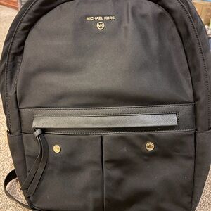 Michael Kors Black Backpack with Gold Accents